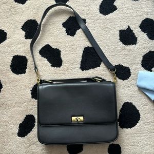 J Crew Edie bag black with gold hardware